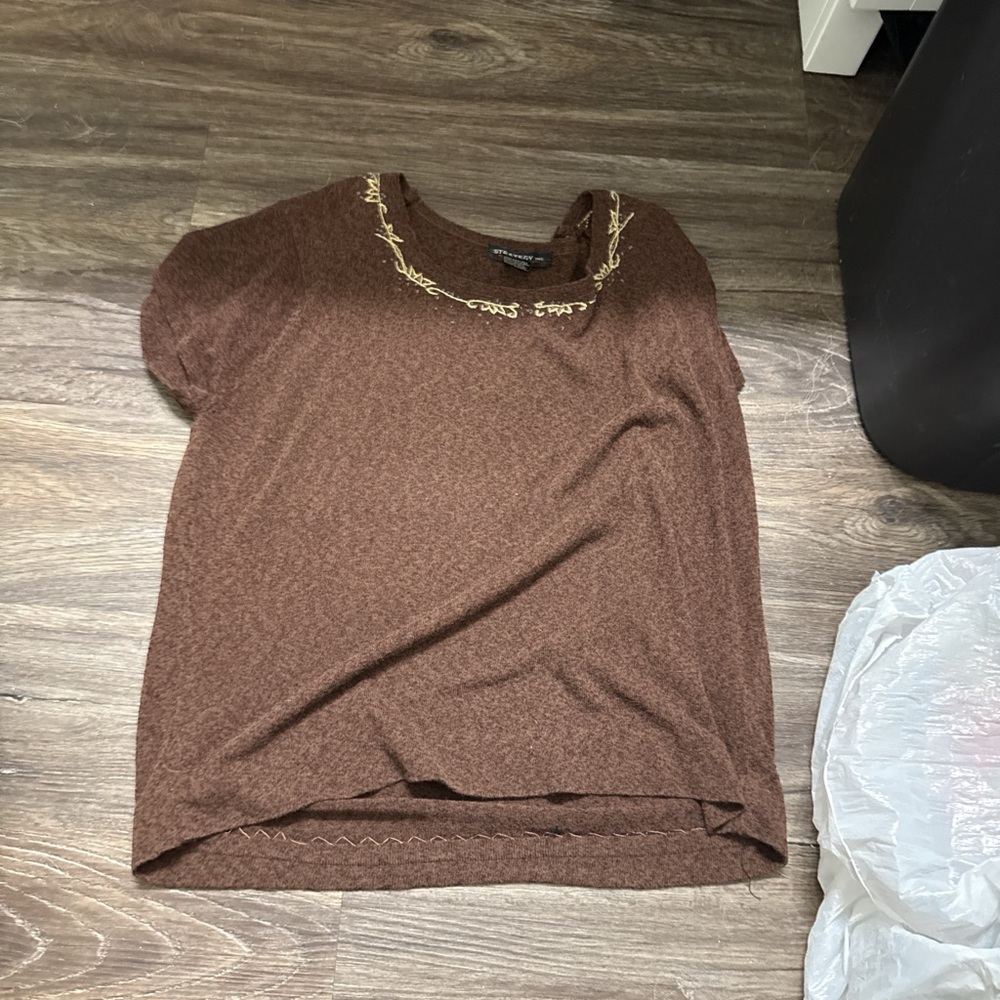 Brown Short Sleeve Top